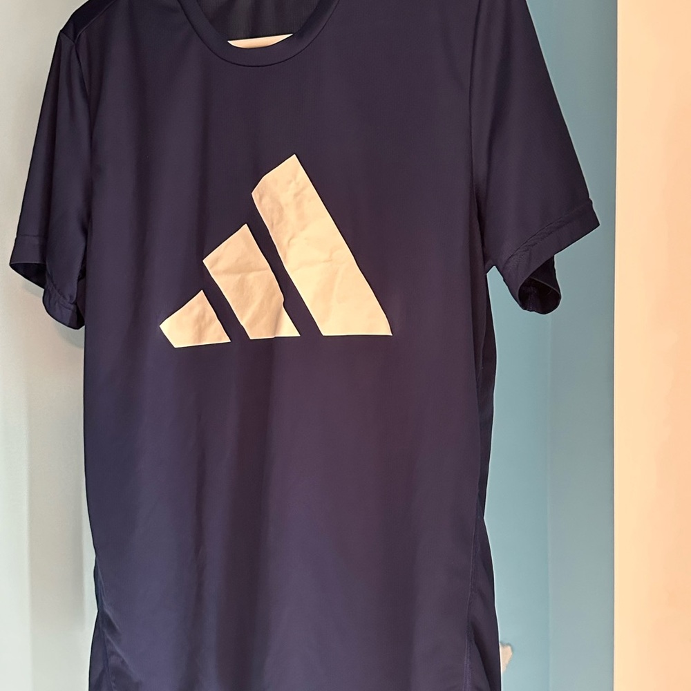 Adidas Dark Blue Tee with White Logo